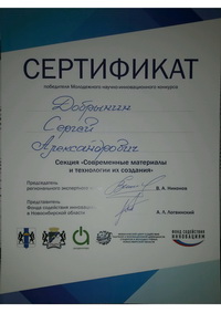 СЕРТИФИКАТ Добрынин С.А.